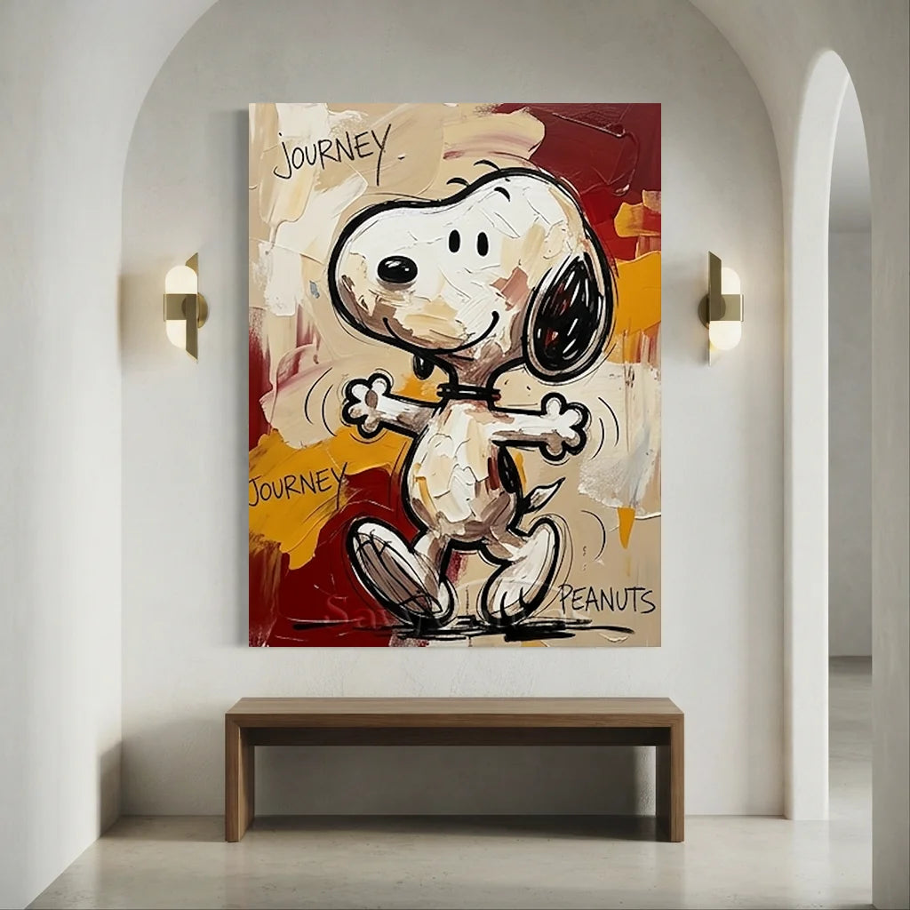Pop Art Snoopy Journey Handmade Canvas Painting #SS 400