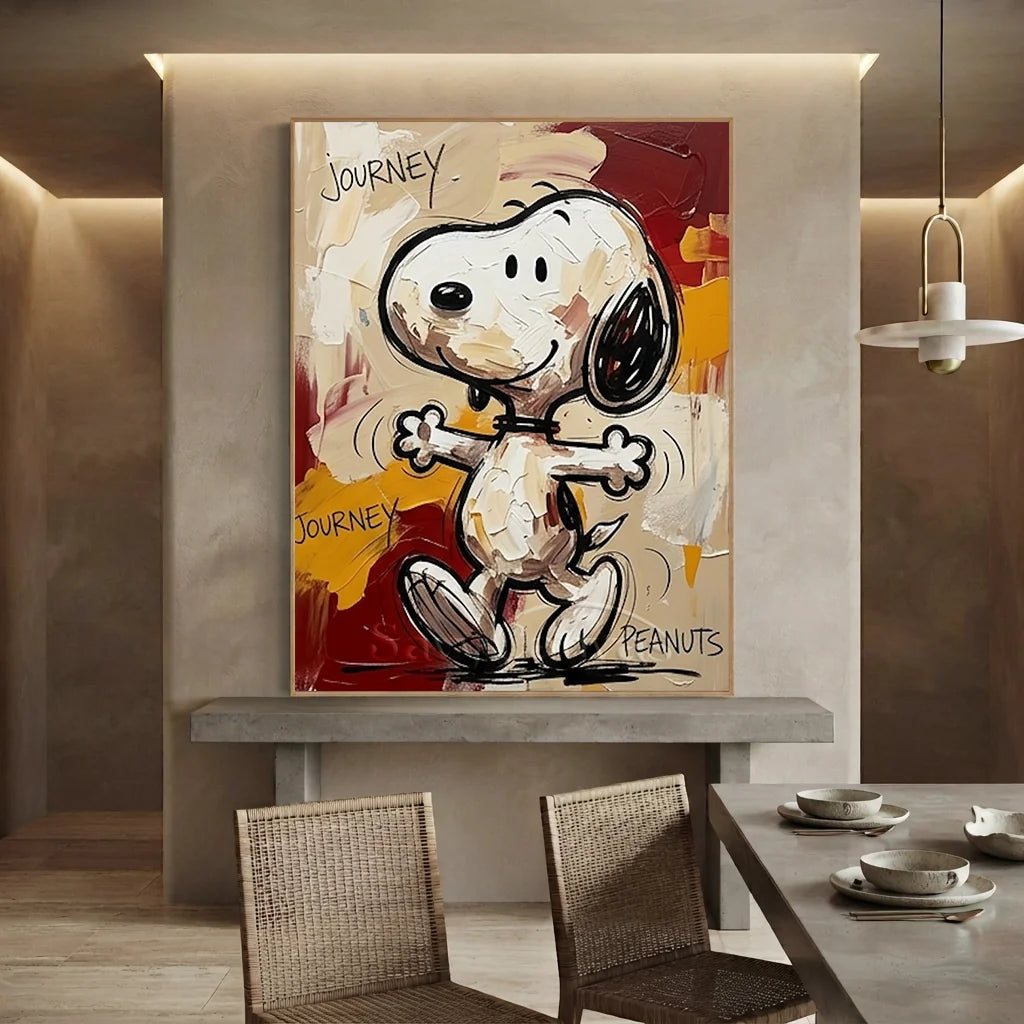 Pop Culture Peanuts Oil Painting | Abstract Snoopy Artwork #SS 371