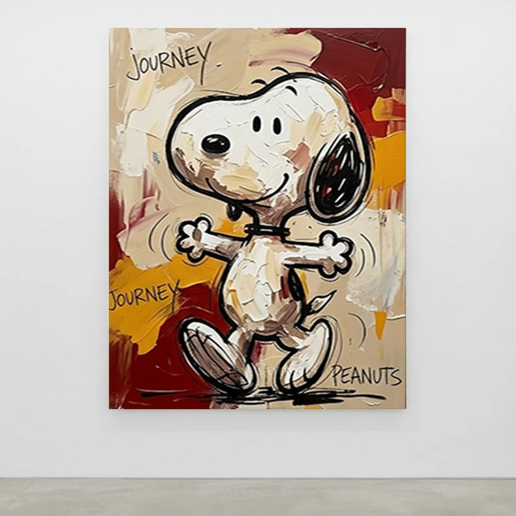Pop Culture Peanuts Oil Painting | Abstract Snoopy Artwork #SS 371