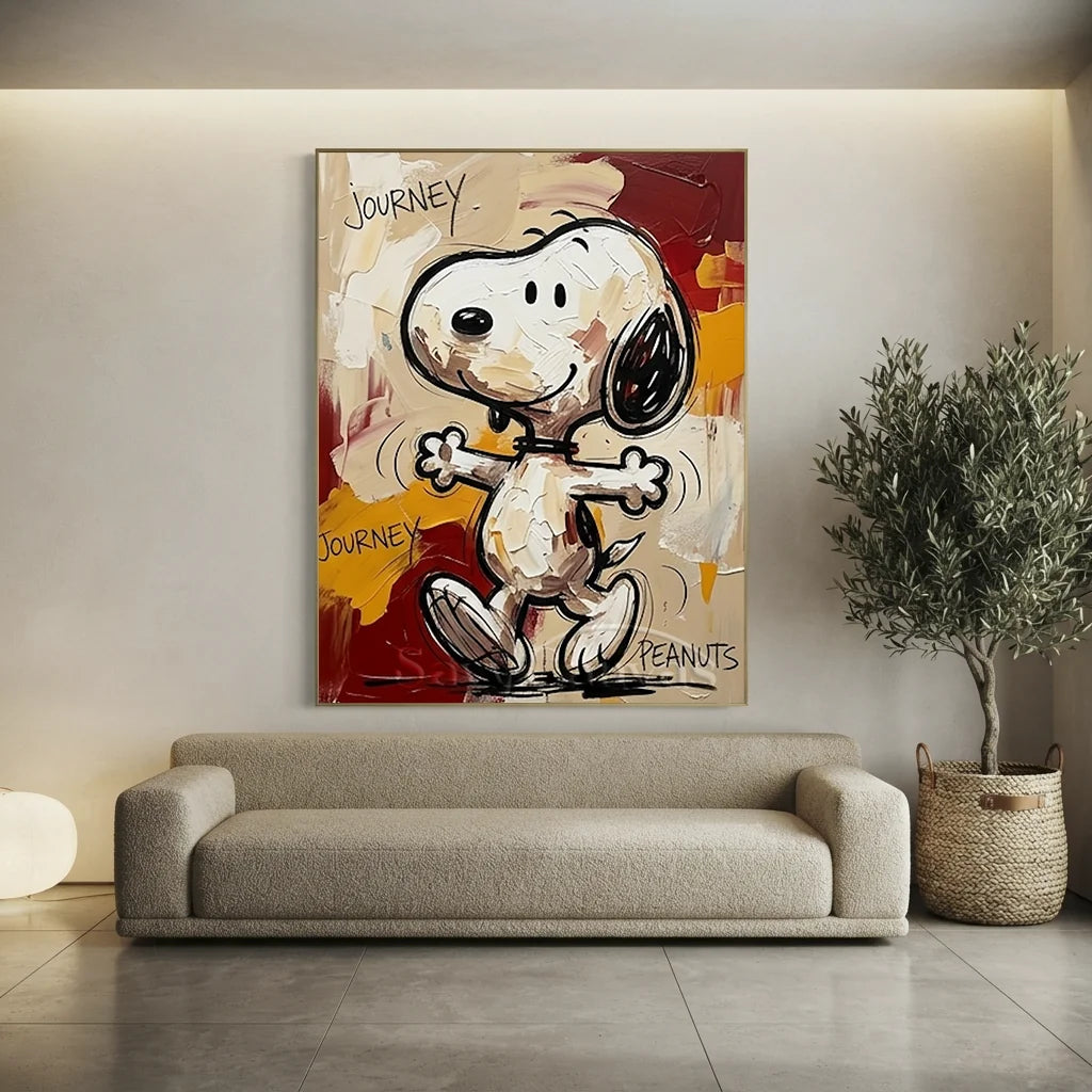 Pop Culture Peanuts Oil Painting | Abstract Snoopy Artwork #SS 371