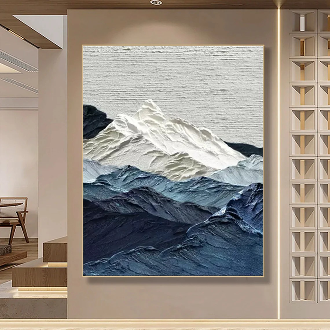 Abstract Mountain Range Canvas Painting – Set of 2 | #TC 080