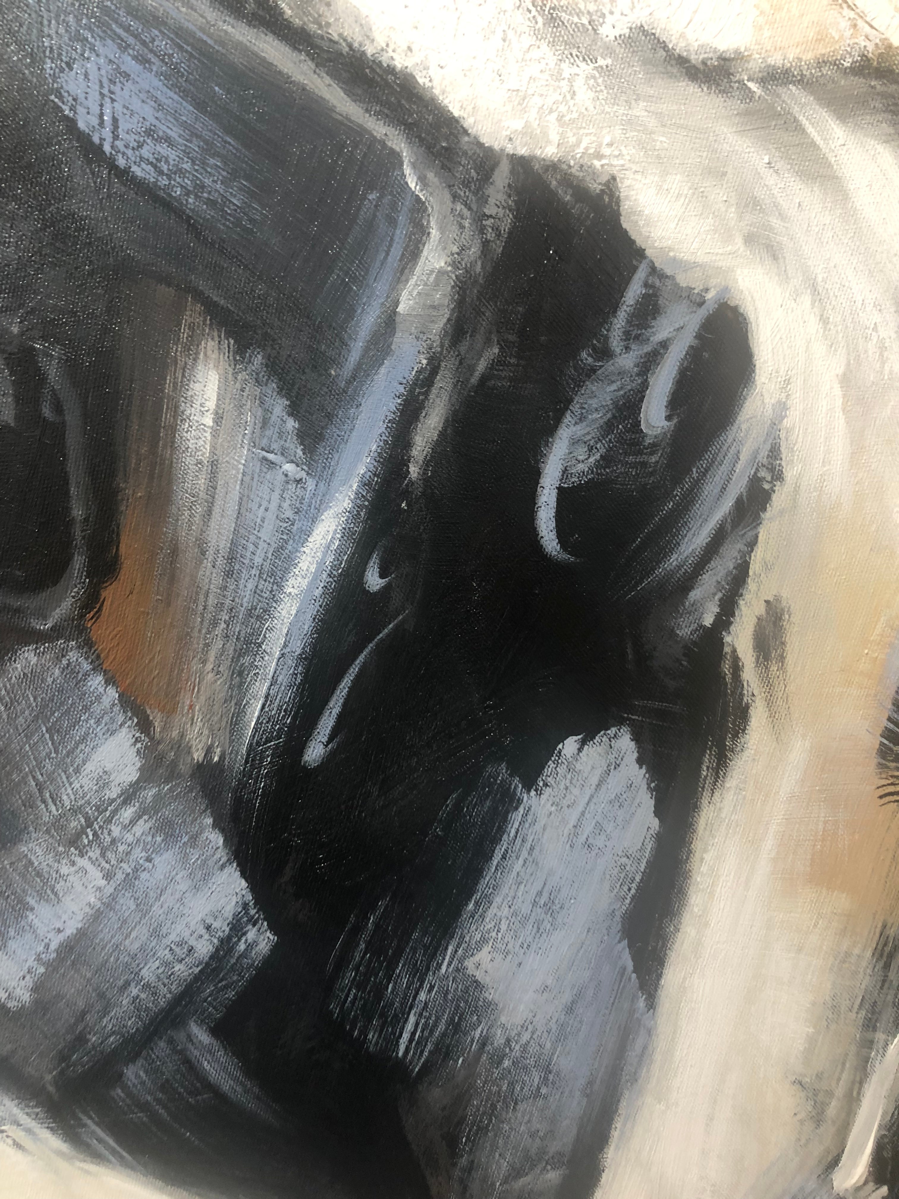 Embracing Abstract Figure Oil Painting, Modern Emotional Art Wall Decor #TB 048