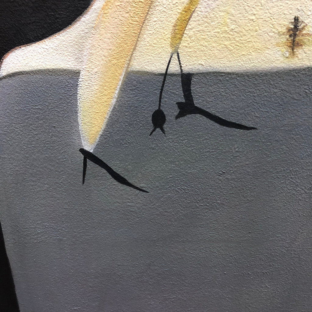Handcrafted Dark Folk Western Oil Painting #SS 319