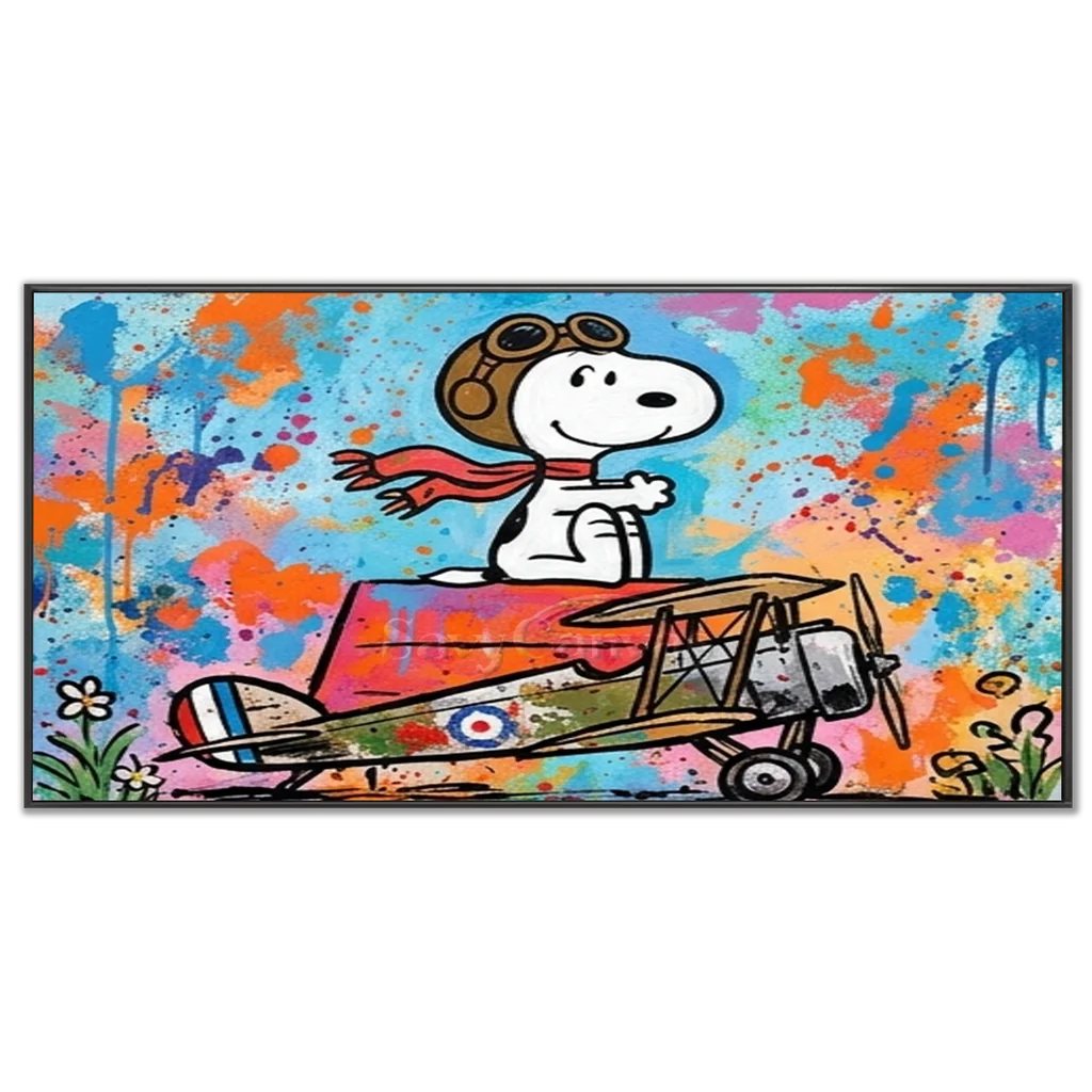 Vibrant Cartoon Wall Art - Snoopy Pilot Decor #SS 401