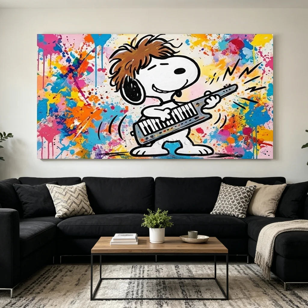 Handmade Pop Art Snoopy Music Oil Painting #SS 402