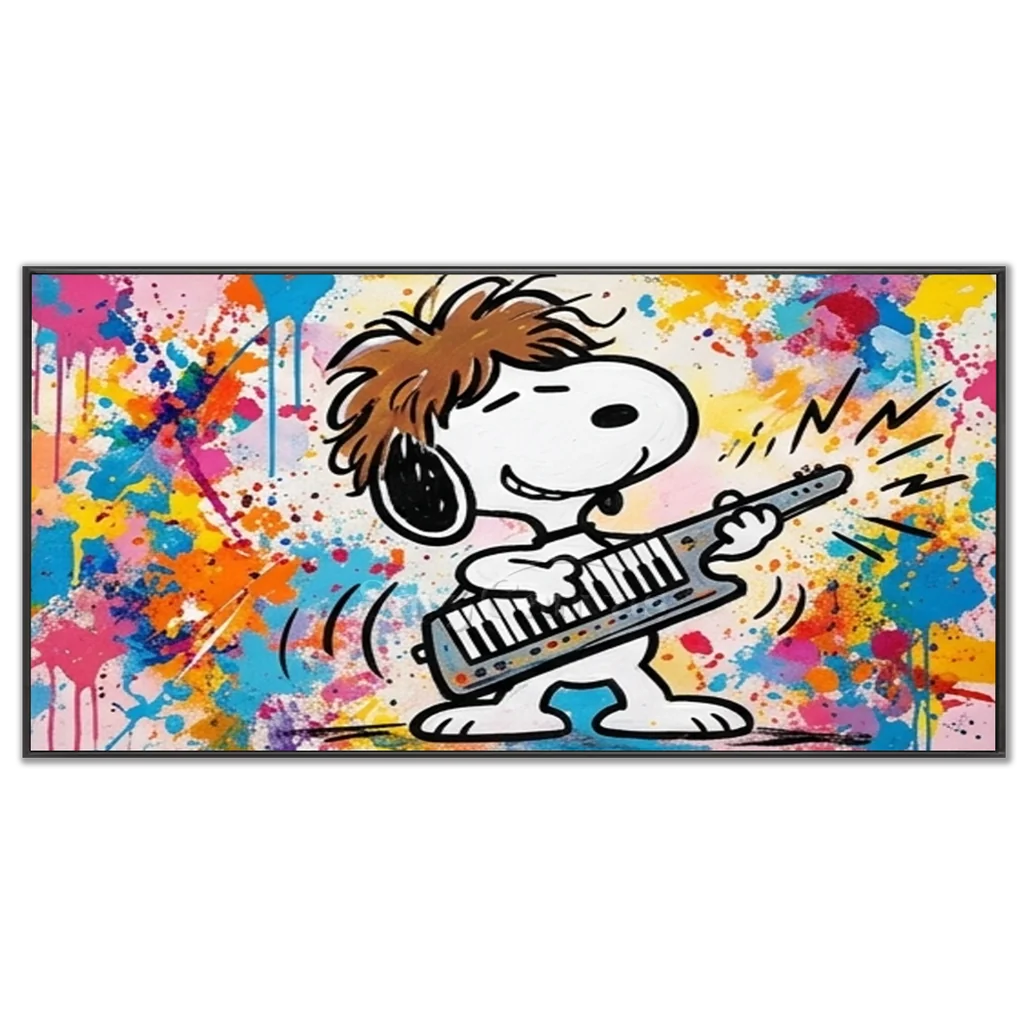 Handmade Pop Art Snoopy Music Oil Painting #SS 402