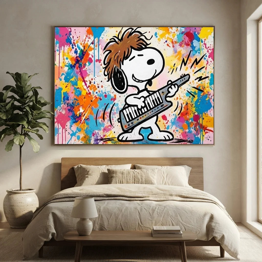Handmade Pop Art Snoopy Music Oil Painting #SS 402