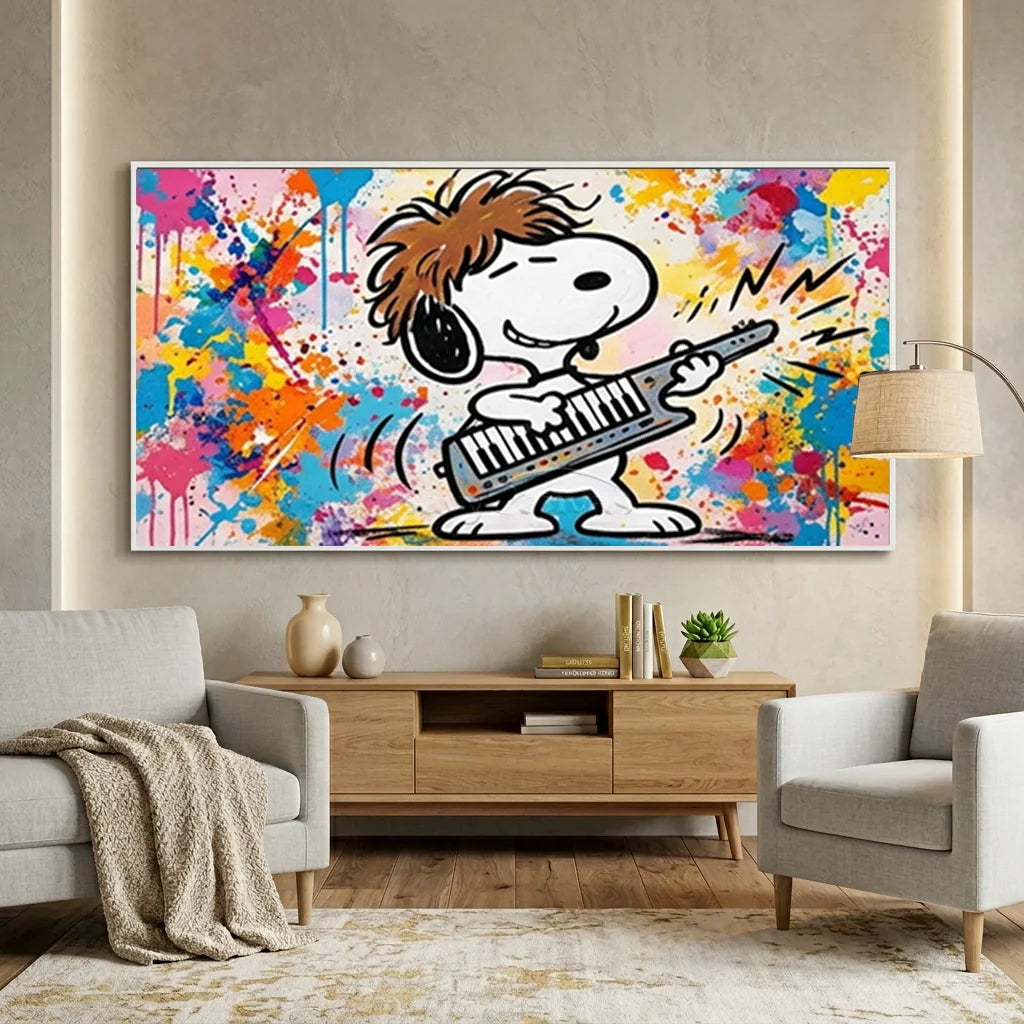 Handmade Pop Art Snoopy Music Oil Painting #SS 402