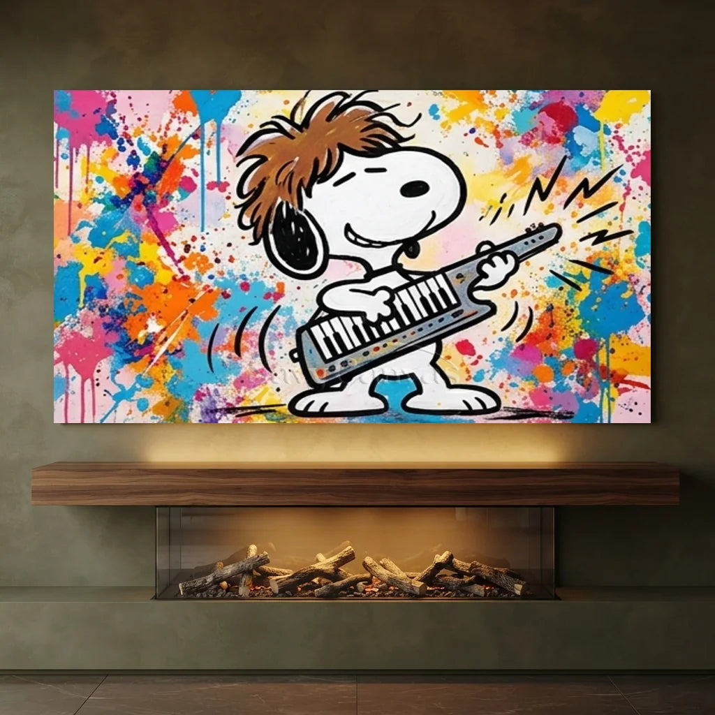 Handmade Pop Art Snoopy Music Oil Painting #SS 402