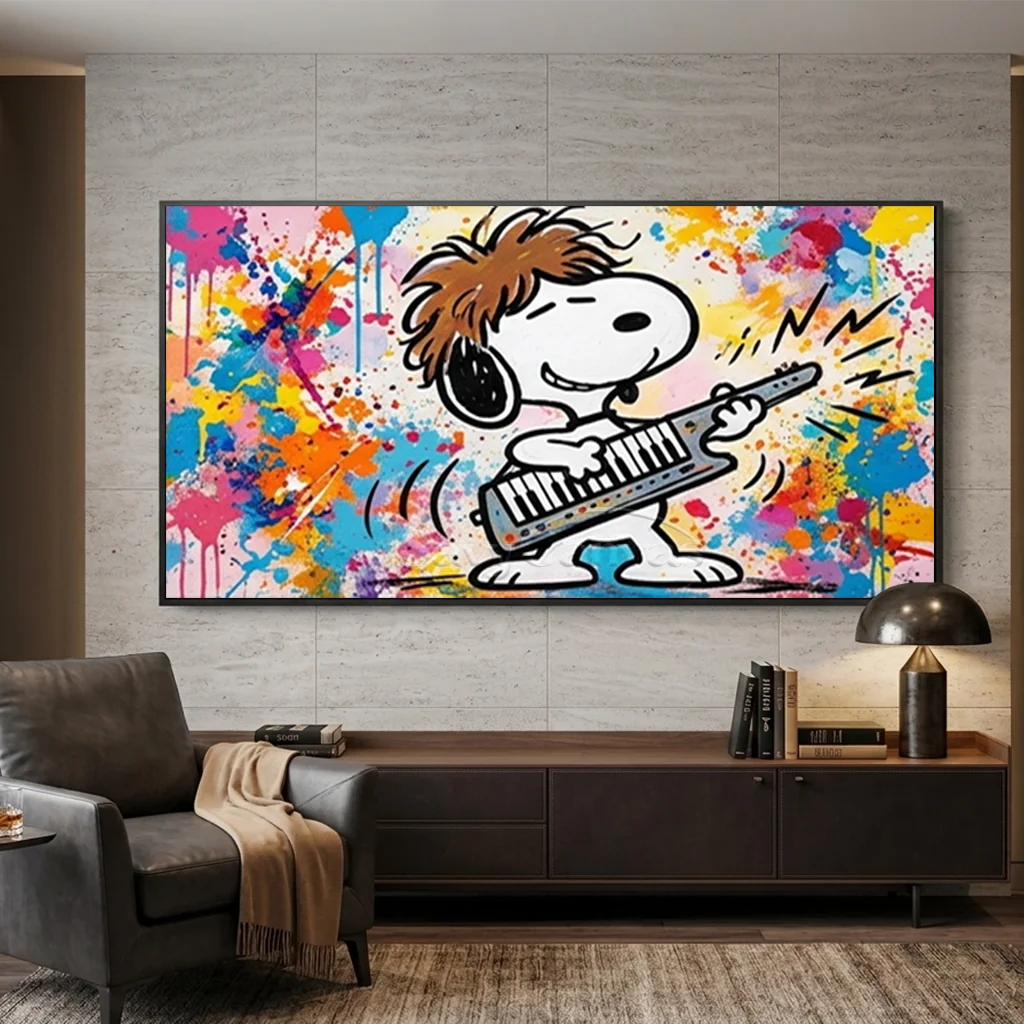 Handmade Pop Art Snoopy Music Oil Painting #SS 402