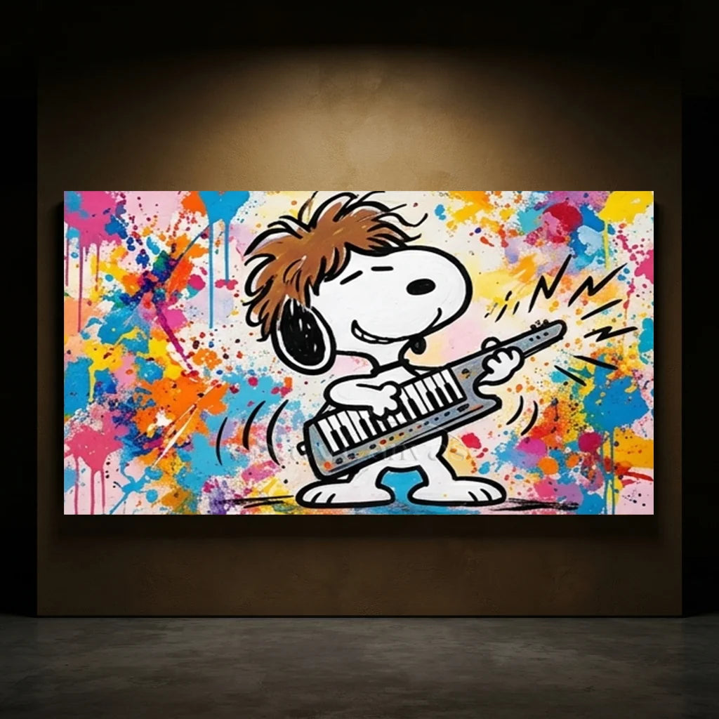 Handmade Pop Art Snoopy Music Oil Painting #SS 402