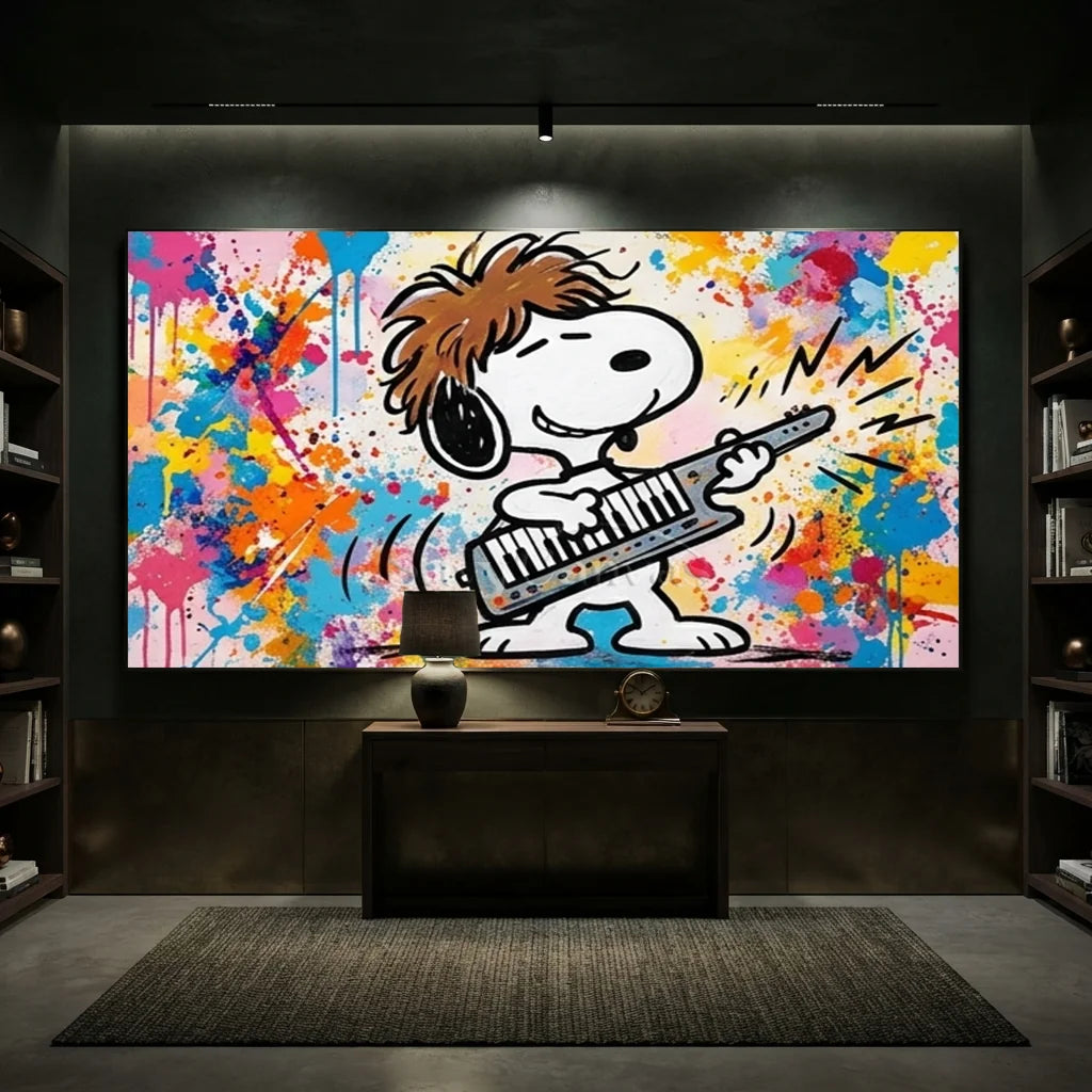 Handmade Pop Art Snoopy Music Oil Painting #SS 402