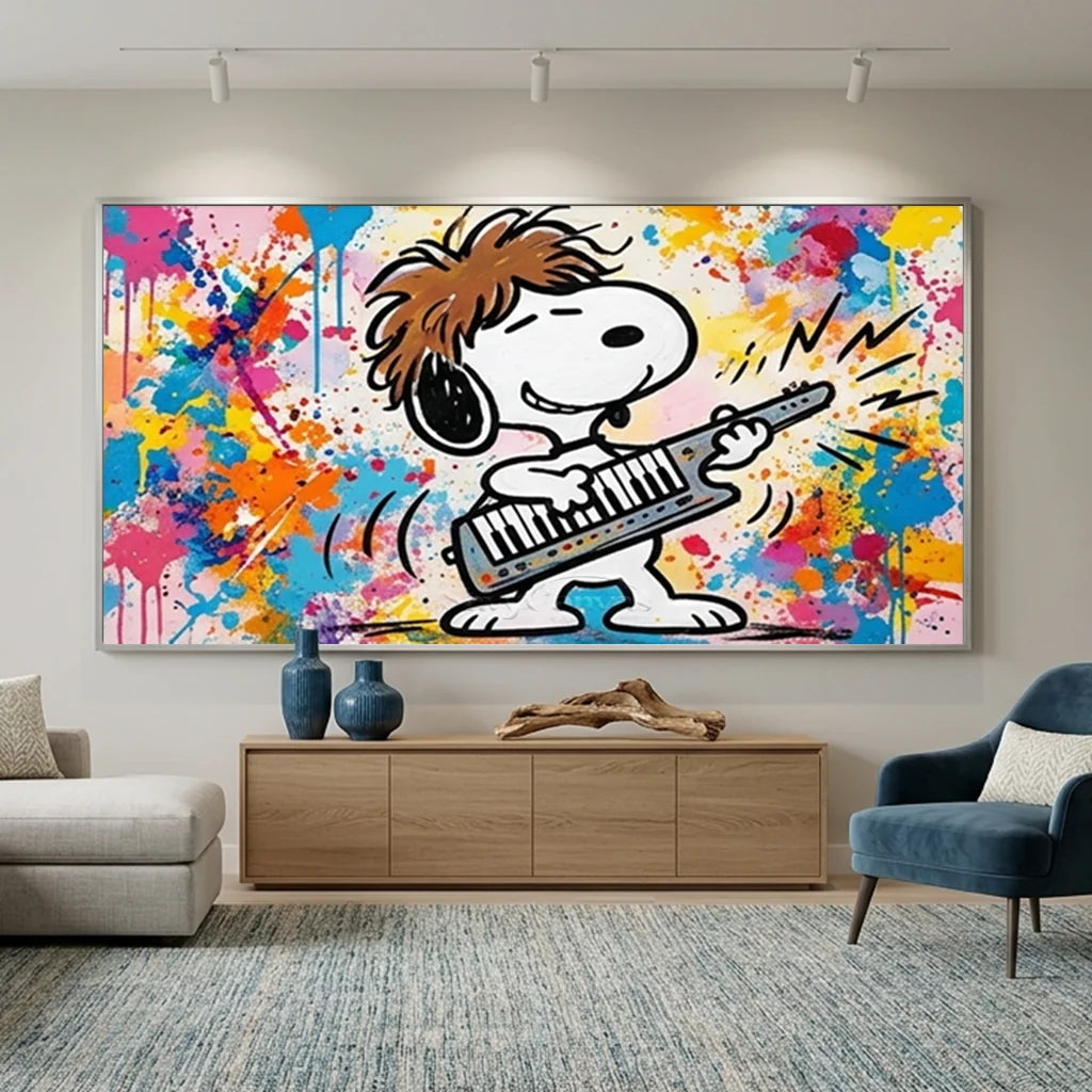 Handmade Pop Art Snoopy Music Oil Painting #SS 402