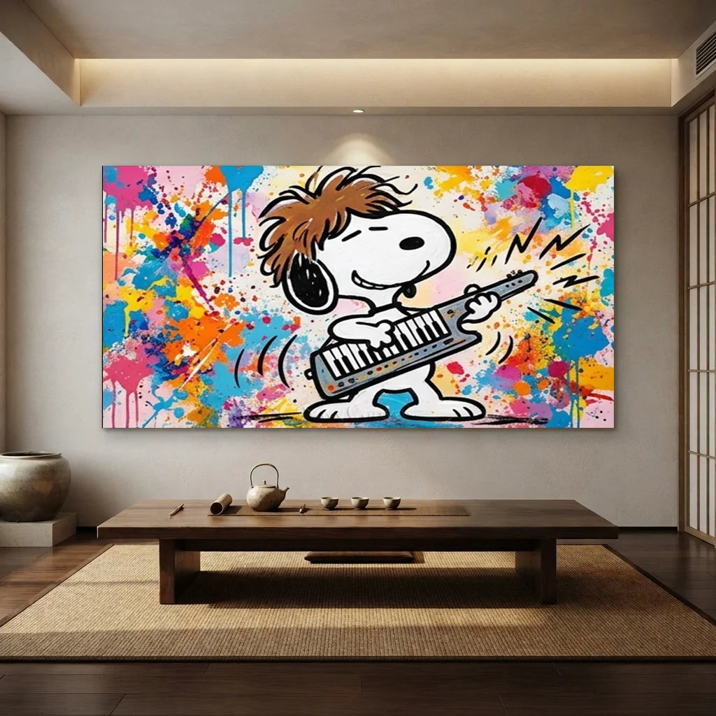 Handmade Pop Art Snoopy Music Oil Painting #SS 402