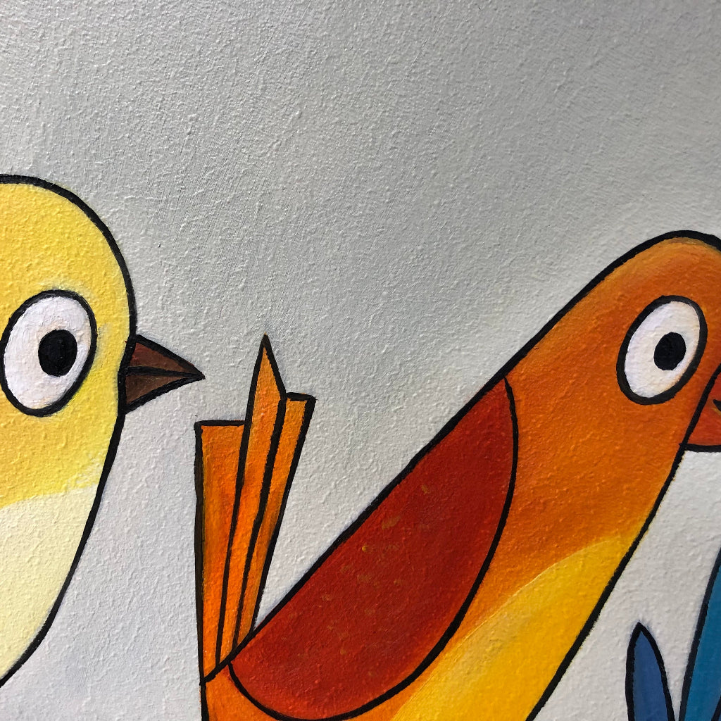 Colorful Pop Art Bird Canvas | Quirky Animal Wall Decor Art #SS 041