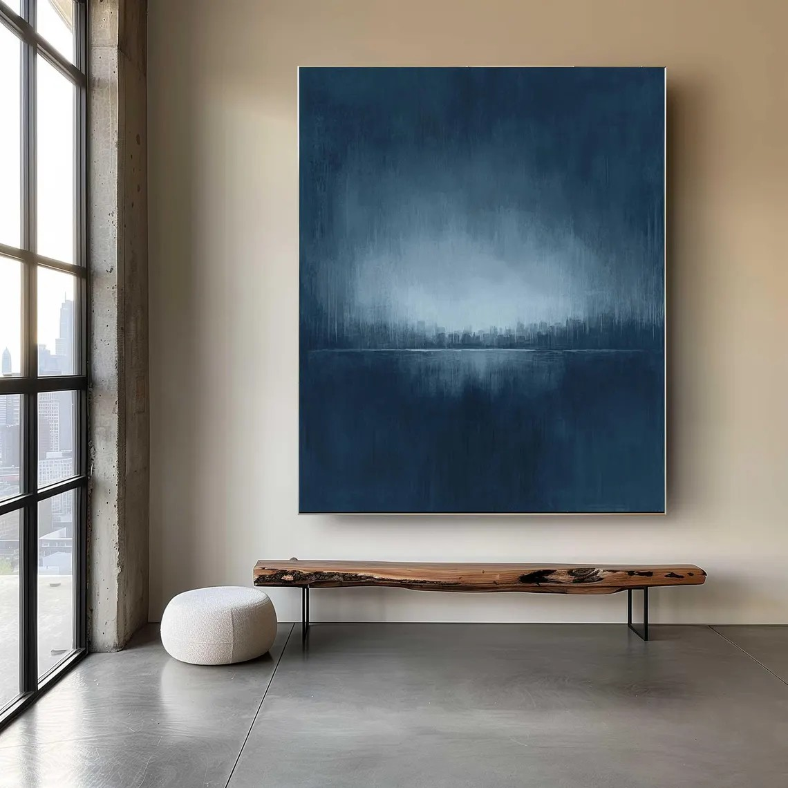 Original Contemporary Painting - Abstract Blue Landscape Art