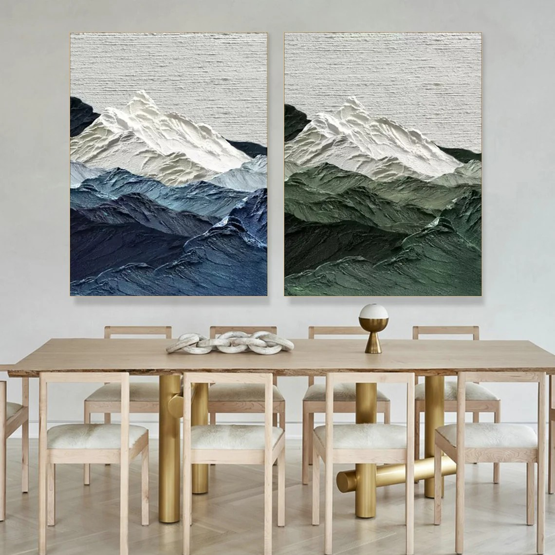 Abstract Mountain Range Canvas Painting – Set of 2 | #TC 080