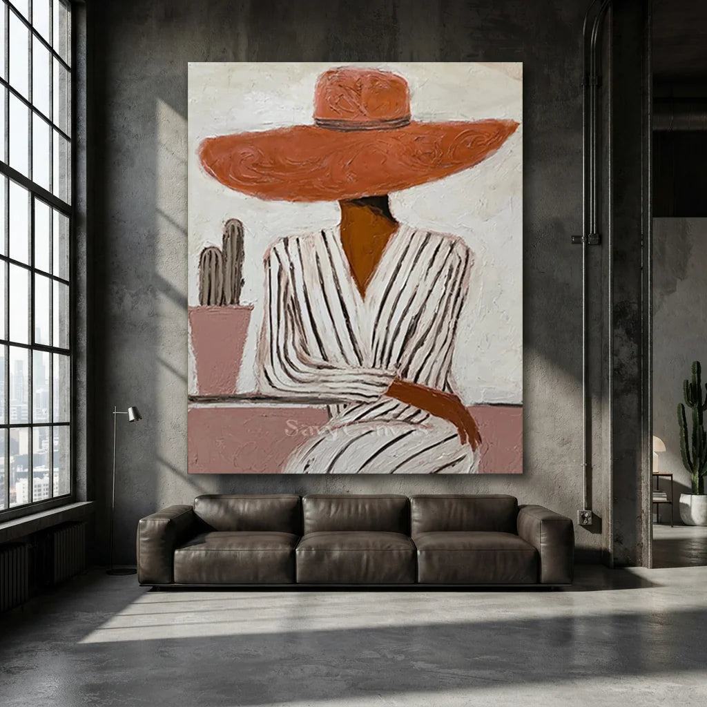 Modernist Portrait Handmade Oil Painting #SS 318
