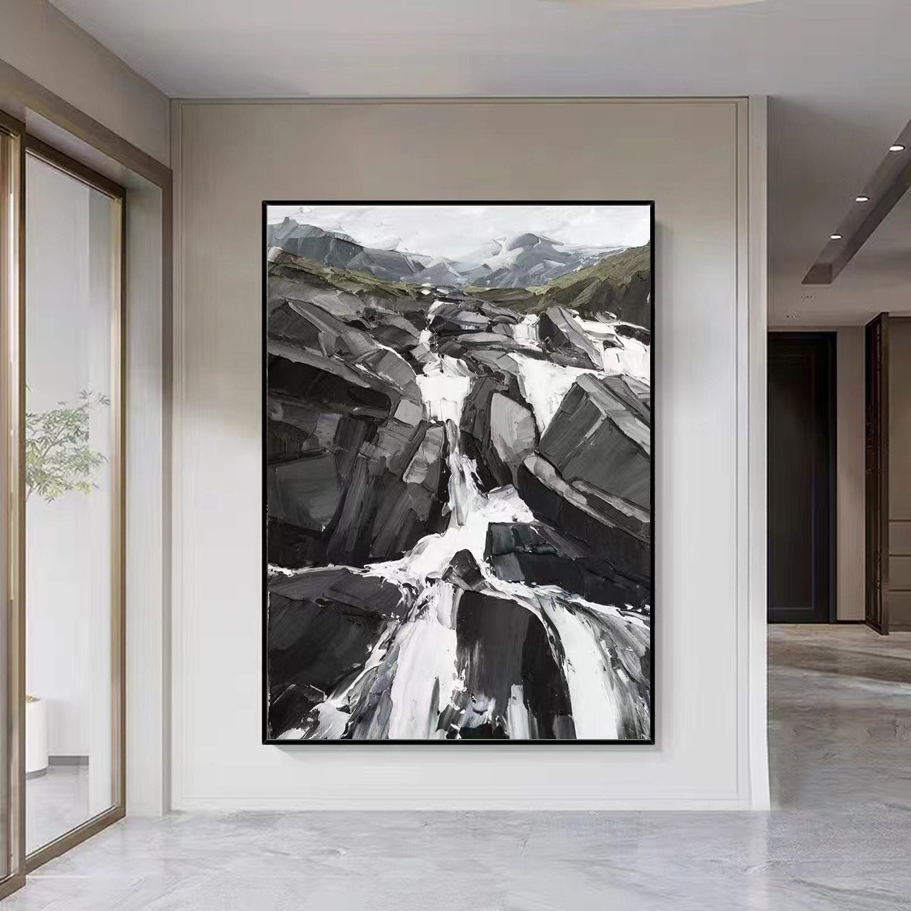 Modern Landscape Oil Painting, Rushing Waterfall #TB 028