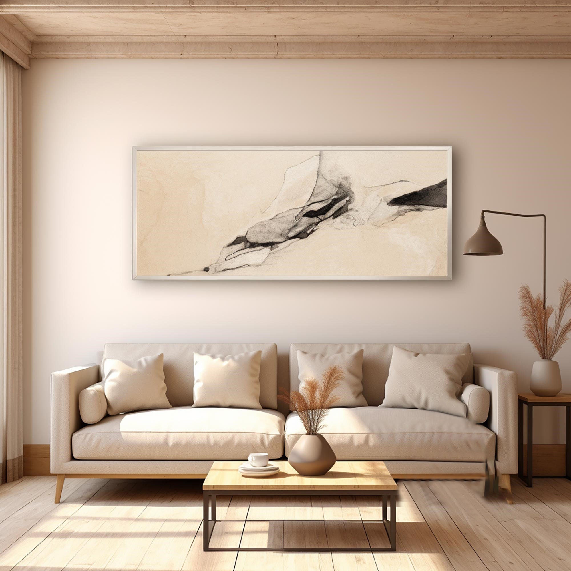Abstract Art Drawing - Ink Lines - Modern Rock Decor #TB 024