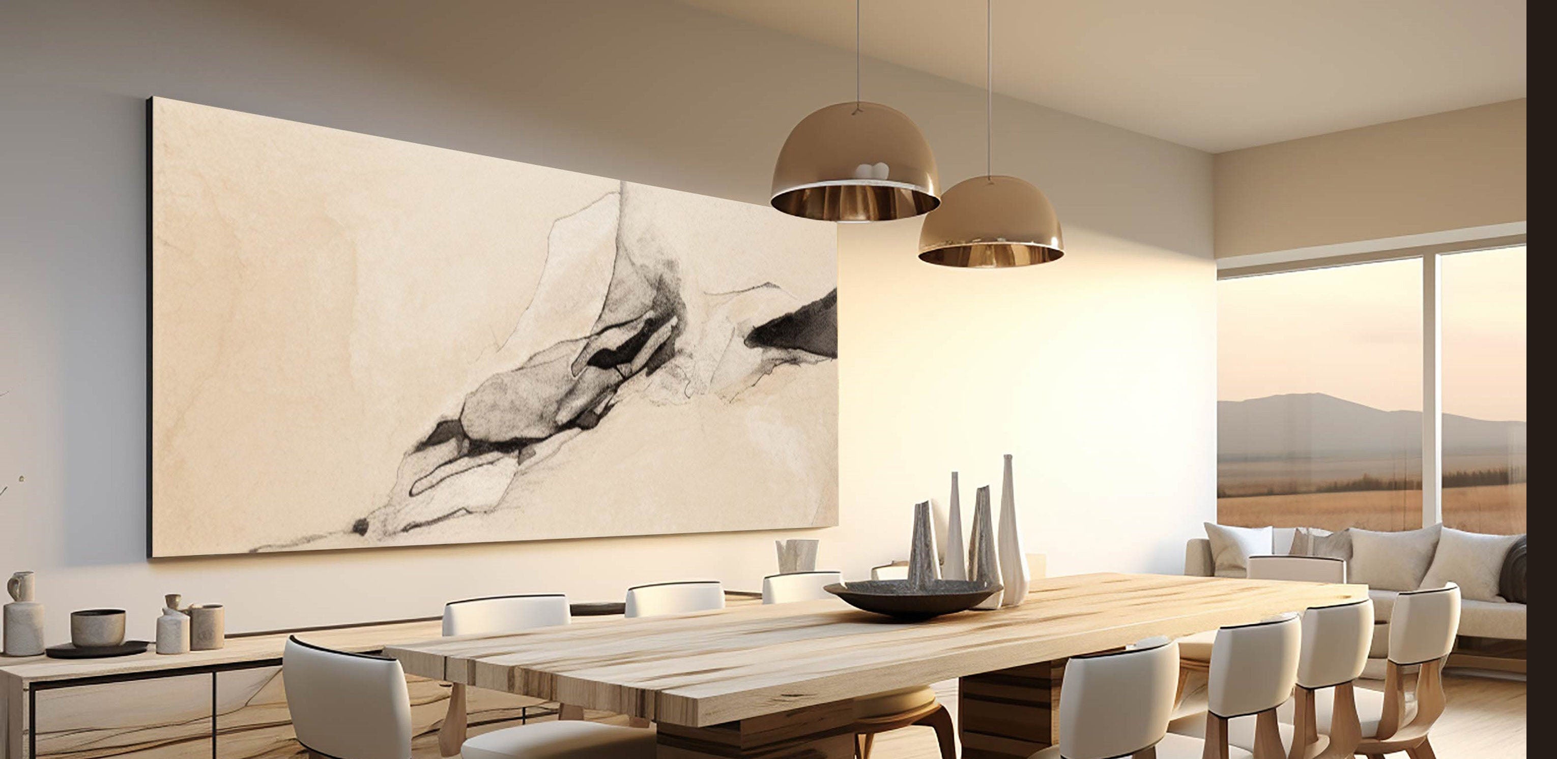Abstract Art Drawing - Ink Lines - Modern Rock Decor #TB 024