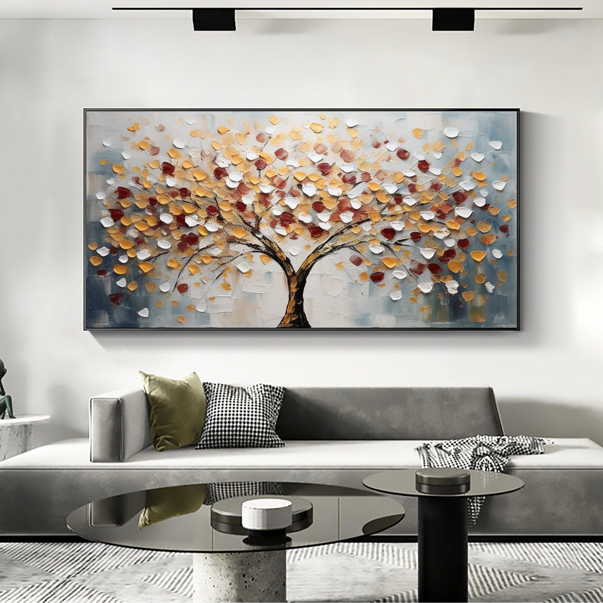 Tree of Life Wall Art | Large Textured Landscape Painting Canvas #ZZ 1