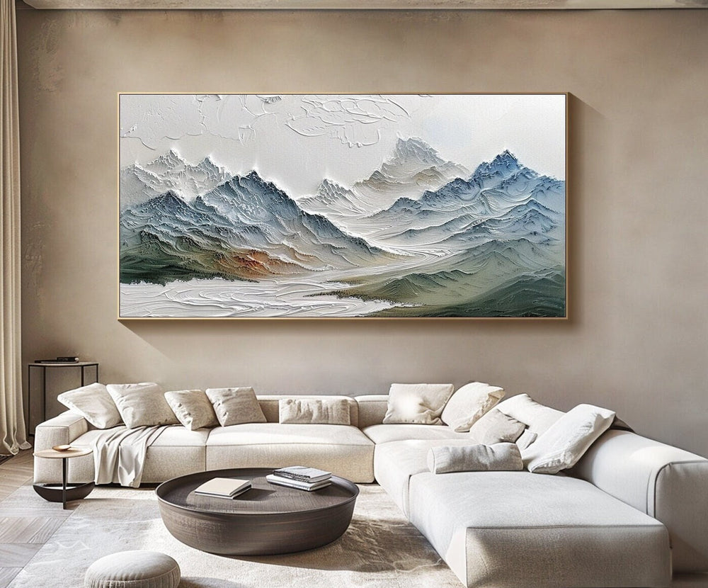 Colorful Impasto Mountain Art | Large Textured Landscape Painting