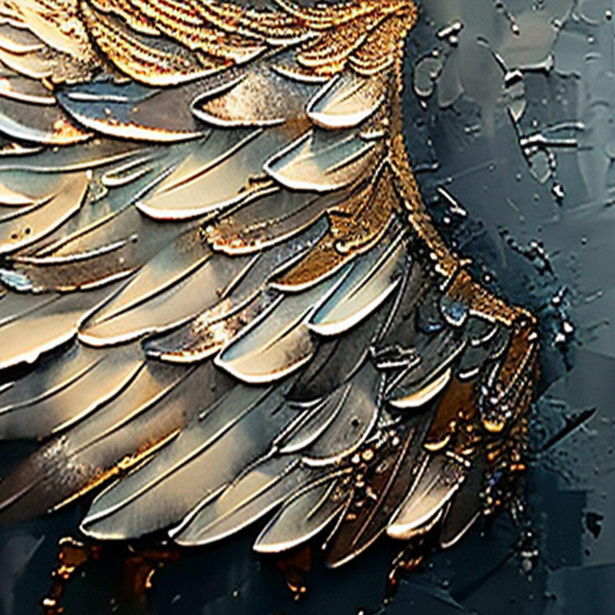 Large Abstract Angel Wings Art | Textured Painting Wall Decor #ZZ 172