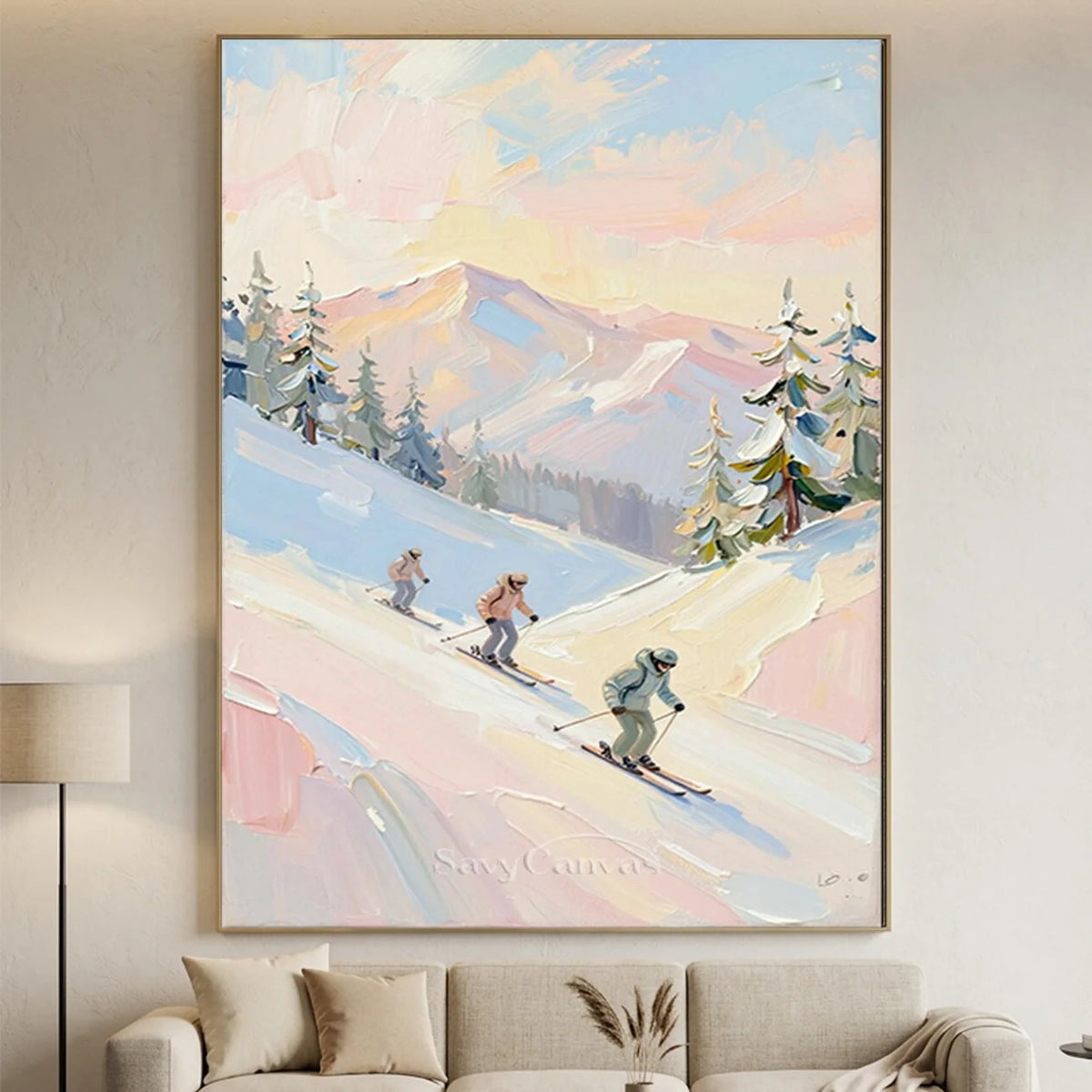 pink-skiing-painting-for-large-living-room-03.webp