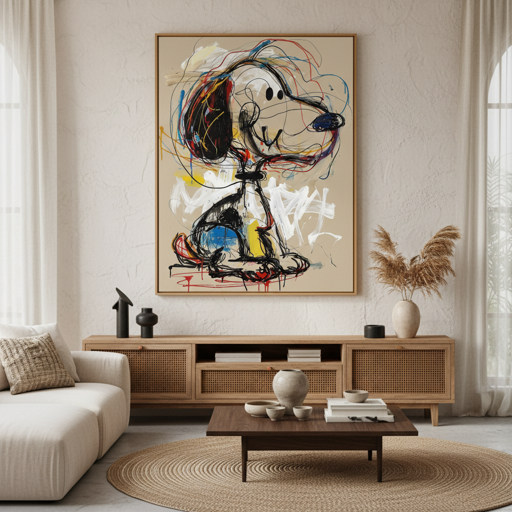 Modern Snoopy Painting | Contemporary Pop Art Wall Decor