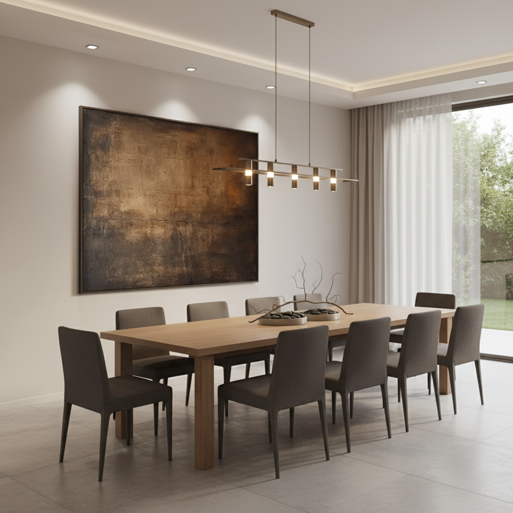 Earth Tone Abstract Canvas Art | Minimalist Brown Wall Decor #ZZ 268