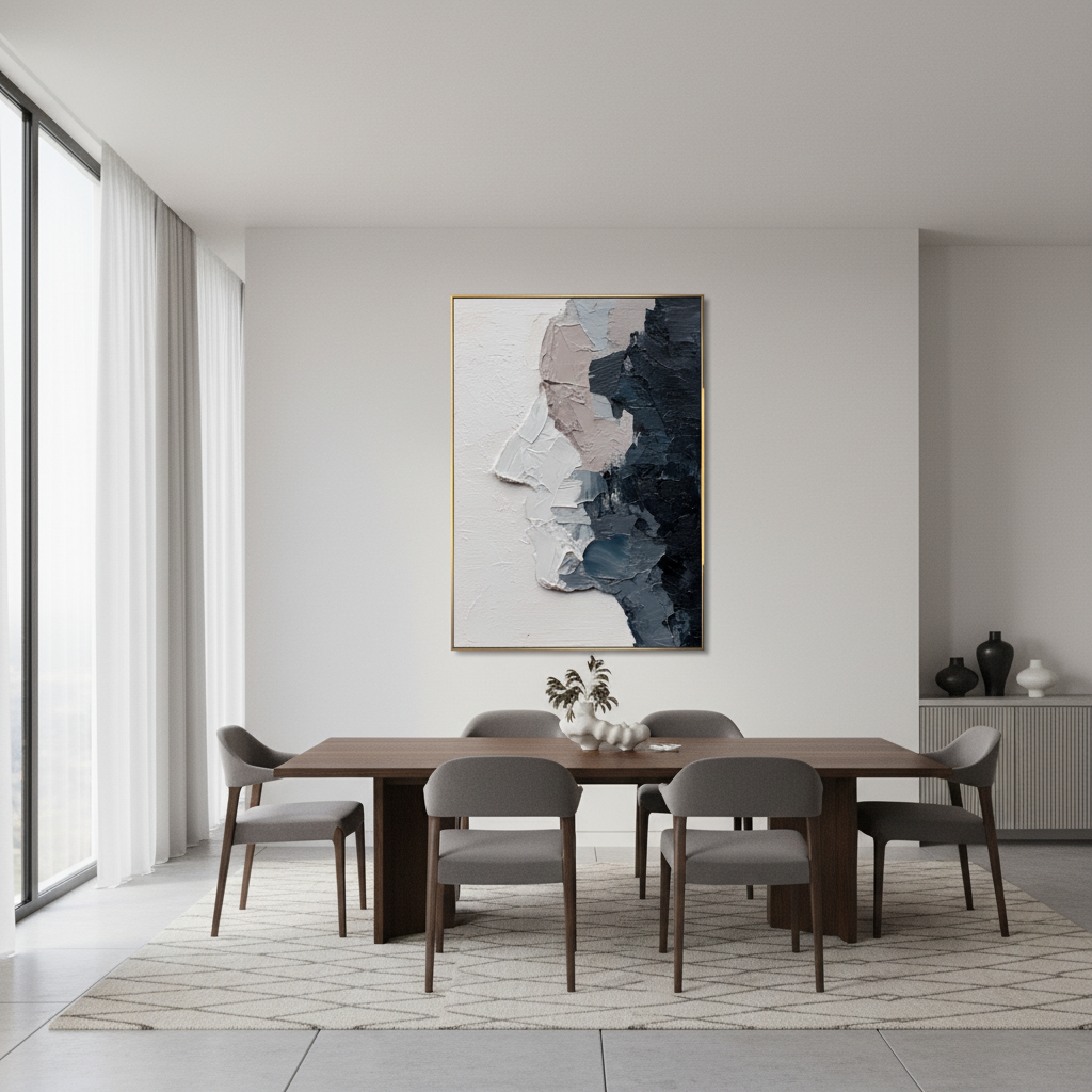 Heavy Impasto Face Profile Art - 3D Textured Abstract Wall Decor #CC 008