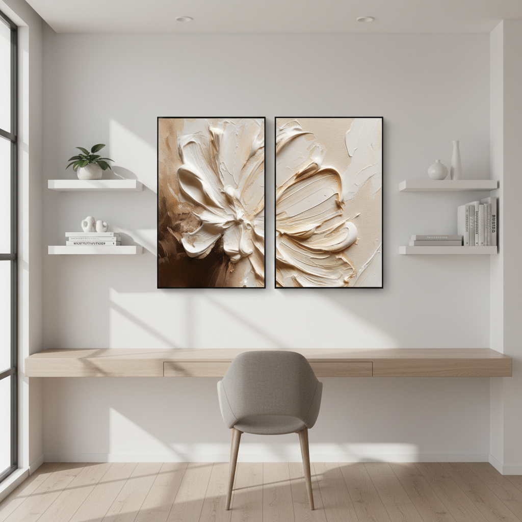 Large Textured Abstract Flower Oil Painting | Hand-Painted Canvas #ZZ 269