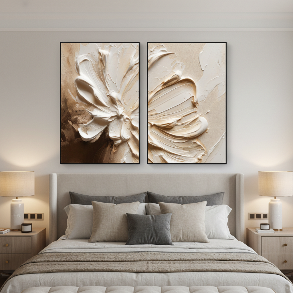 Large Textured Abstract Flower Oil Painting | Hand-Painted Canvas #ZZ 269