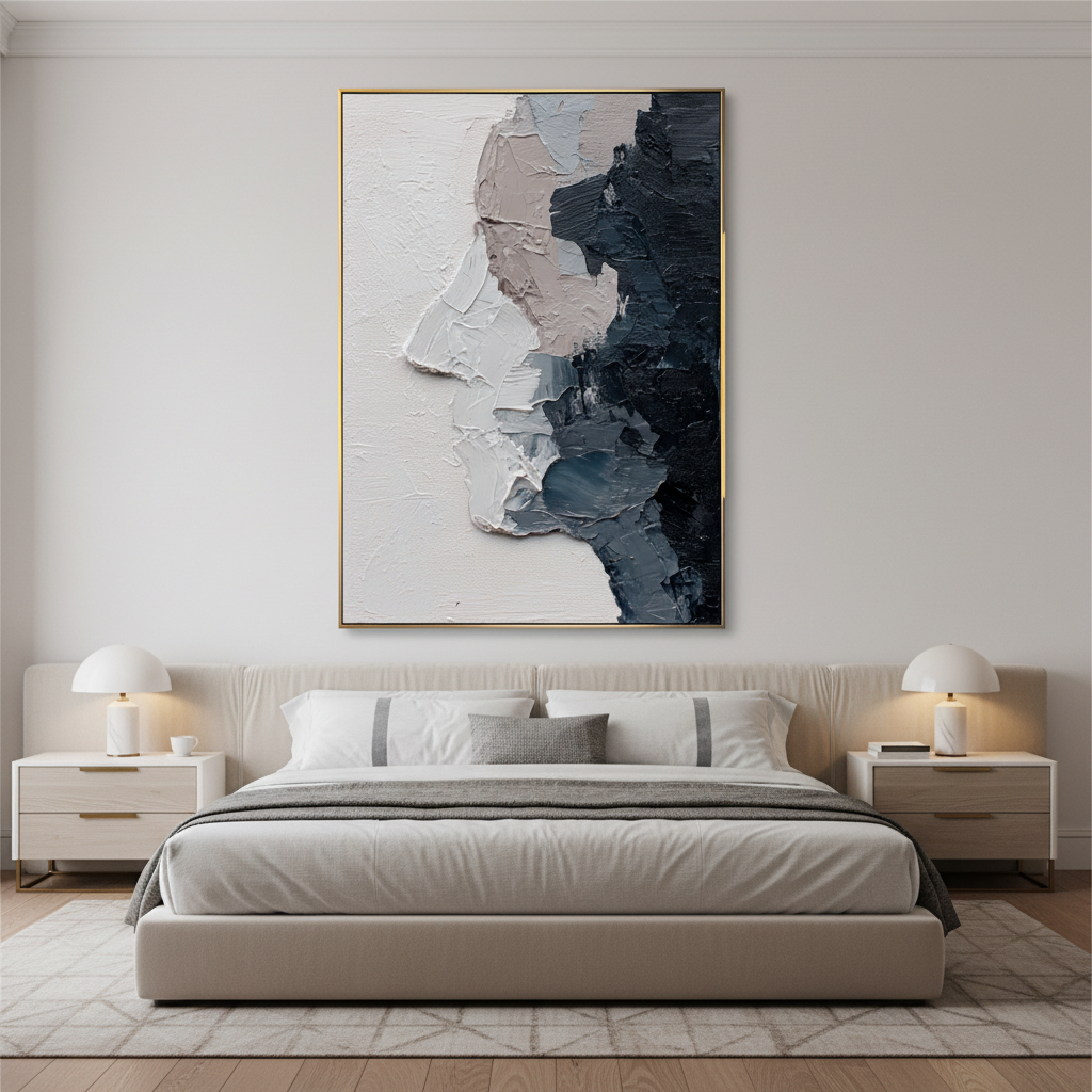 Heavy Impasto Face Profile Art - 3D Textured Abstract Wall Decor #CC 008