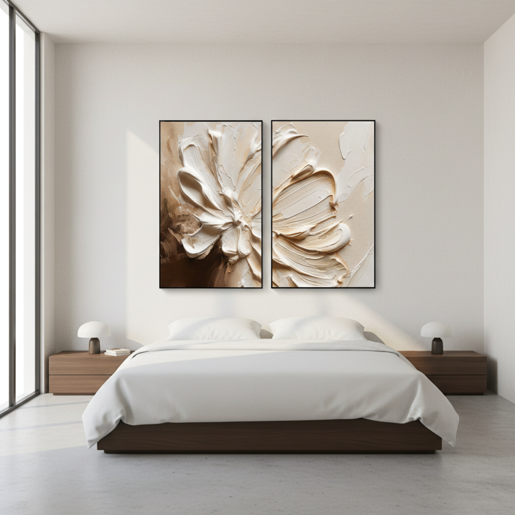 Large Textured Abstract Flower Oil Painting | Hand-Painted Canvas #ZZ 269