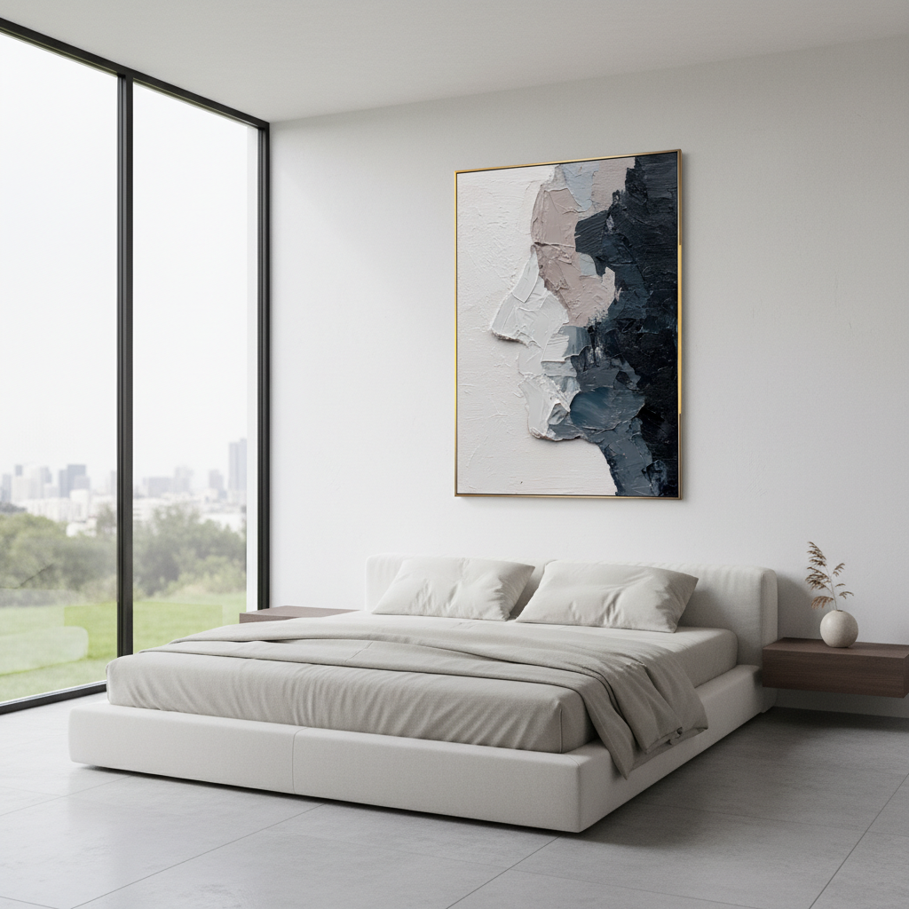 Heavy Impasto Face Profile Art - 3D Textured Abstract Wall Decor #CC 008