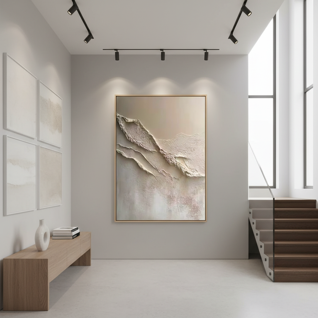 Organic Wabi-Sabi Wall Decor | Textured Neutral Abstract in Sand and Cream #ZZ 271