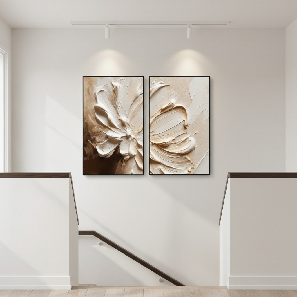 Large Textured Abstract Flower Oil Painting | Hand-Painted Canvas #ZZ 269