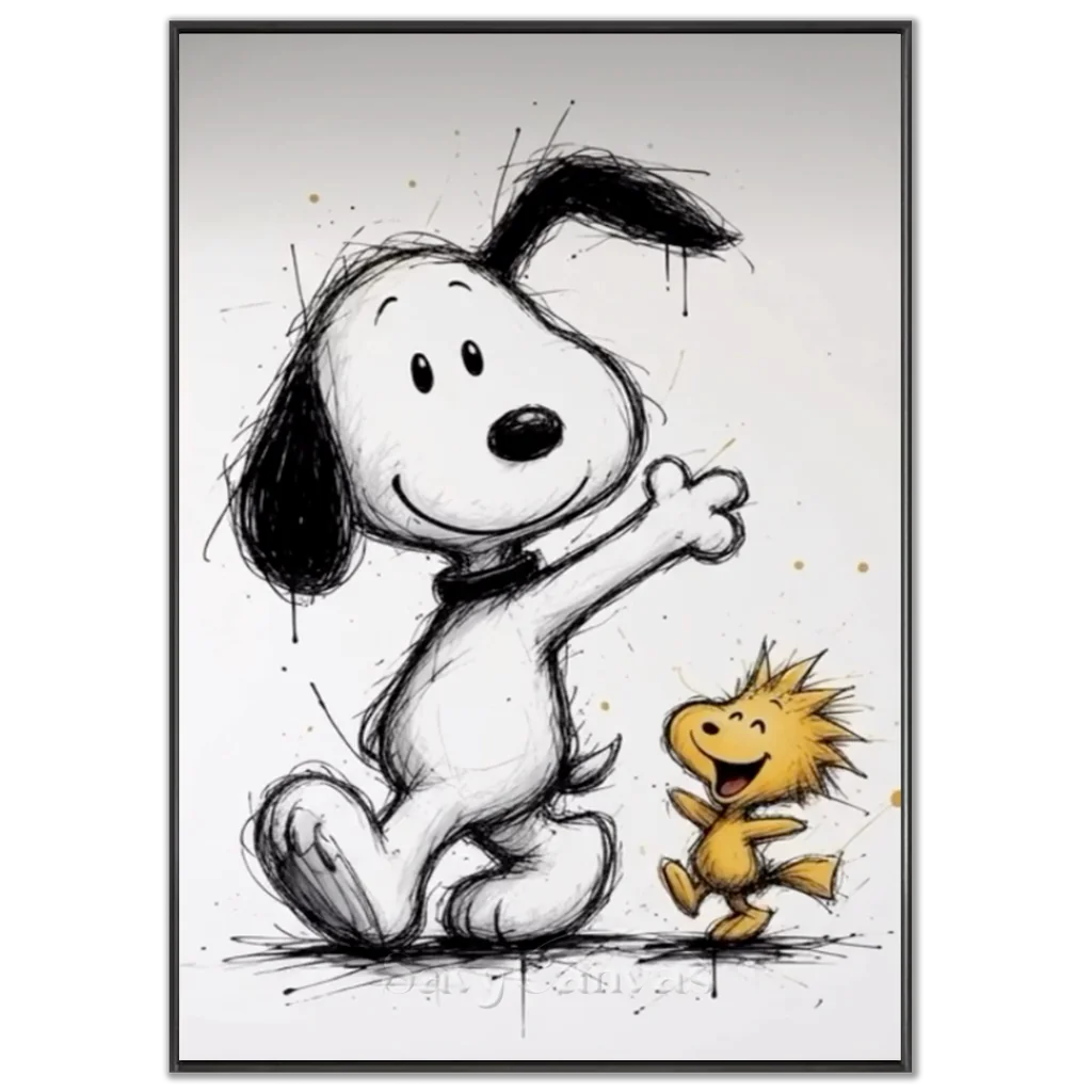 Snoopy Oil Painting, Cartoon Canvas Wall Art #SS 382