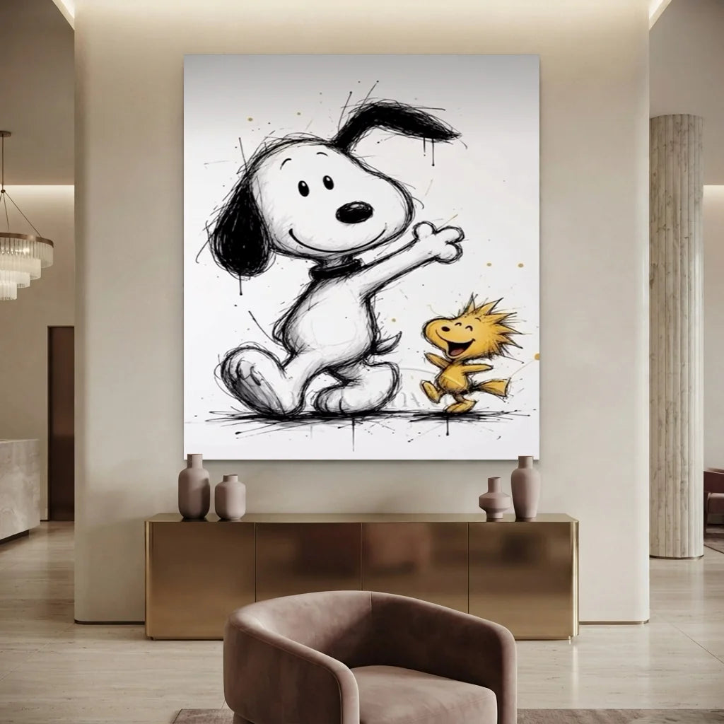 Snoopy Oil Painting, Cartoon Canvas Wall Art #SS 382