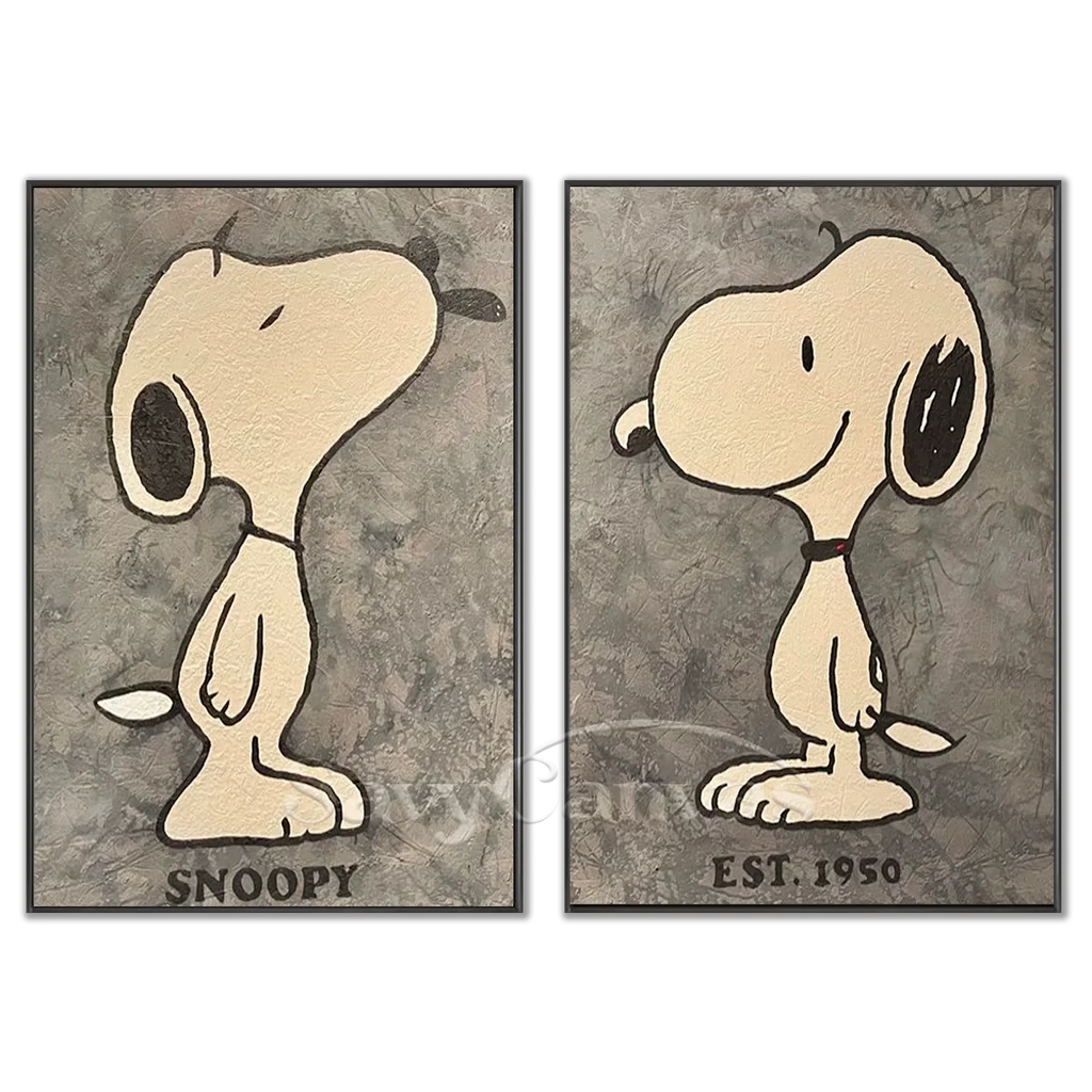 Handmade Pop Art Snoopy Canvas Art Set #SS 406