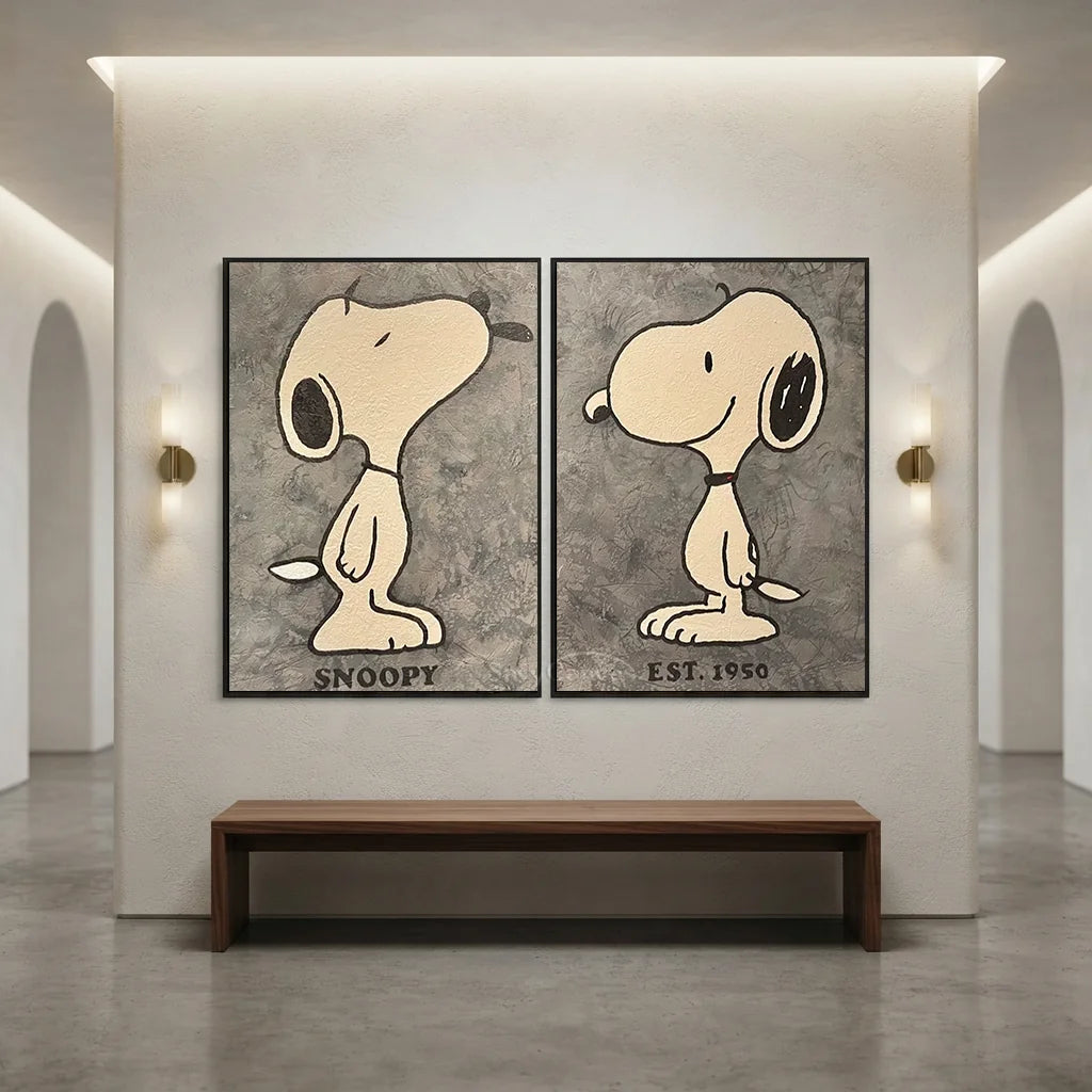 Handmade Pop Art Snoopy Canvas Art Set #SS 406