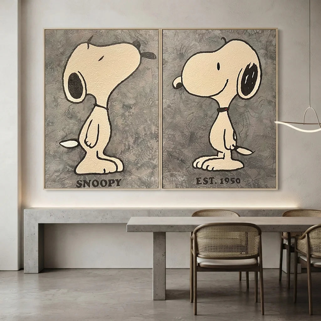 Handmade Pop Art Snoopy Canvas Art Set #SS 406
