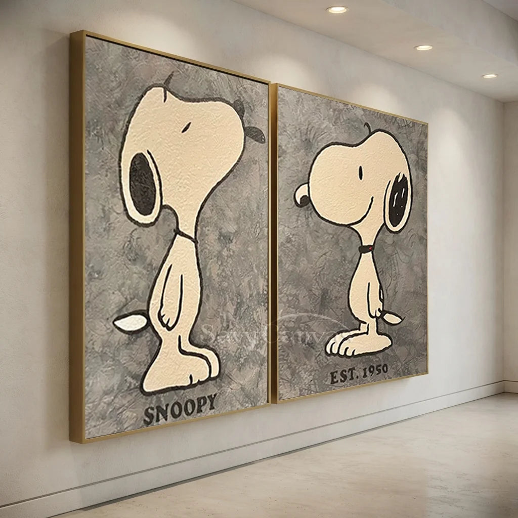 Handmade Pop Art Snoopy Canvas Art Set #SS 406