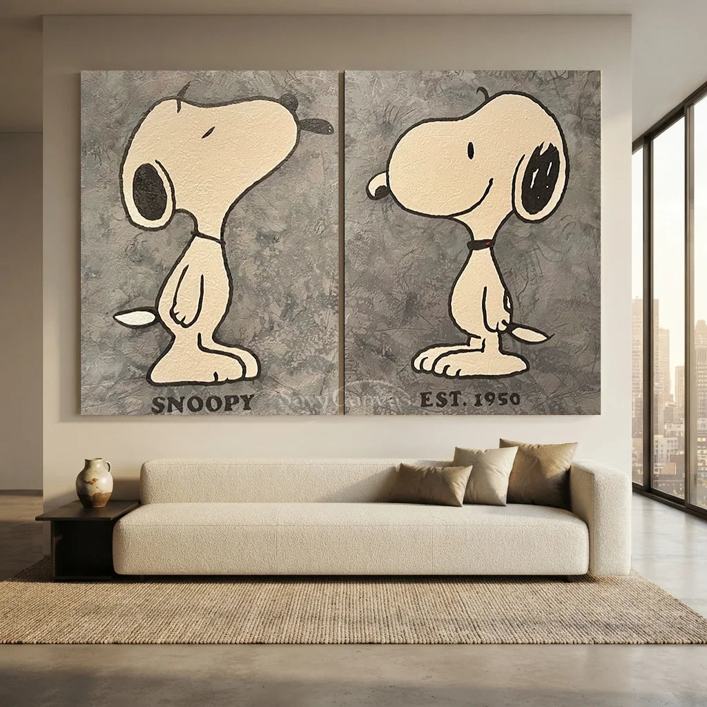 Handmade Pop Art Snoopy Canvas Art Set #SS 406