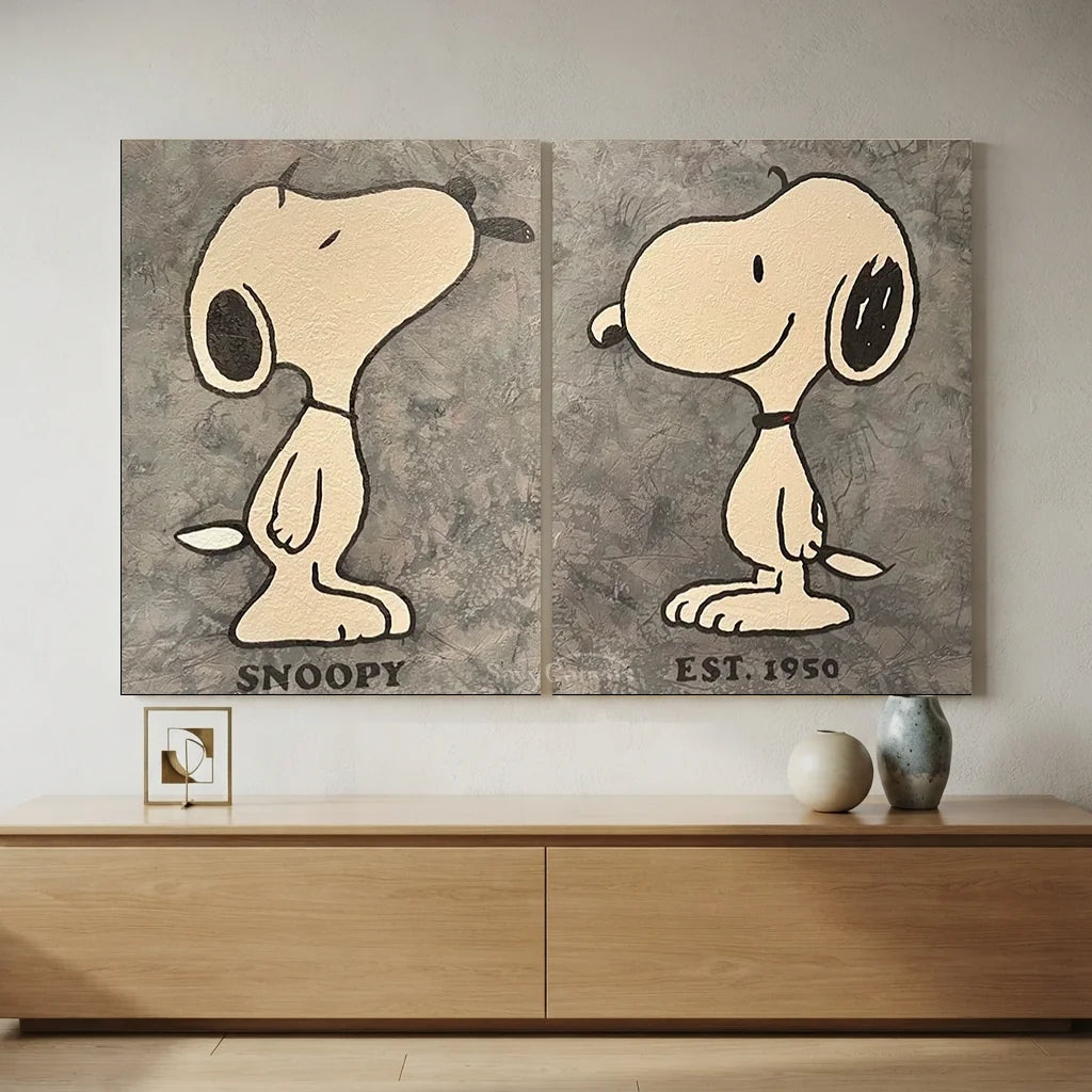 Handmade Pop Art Snoopy Canvas Art Set #SS 406