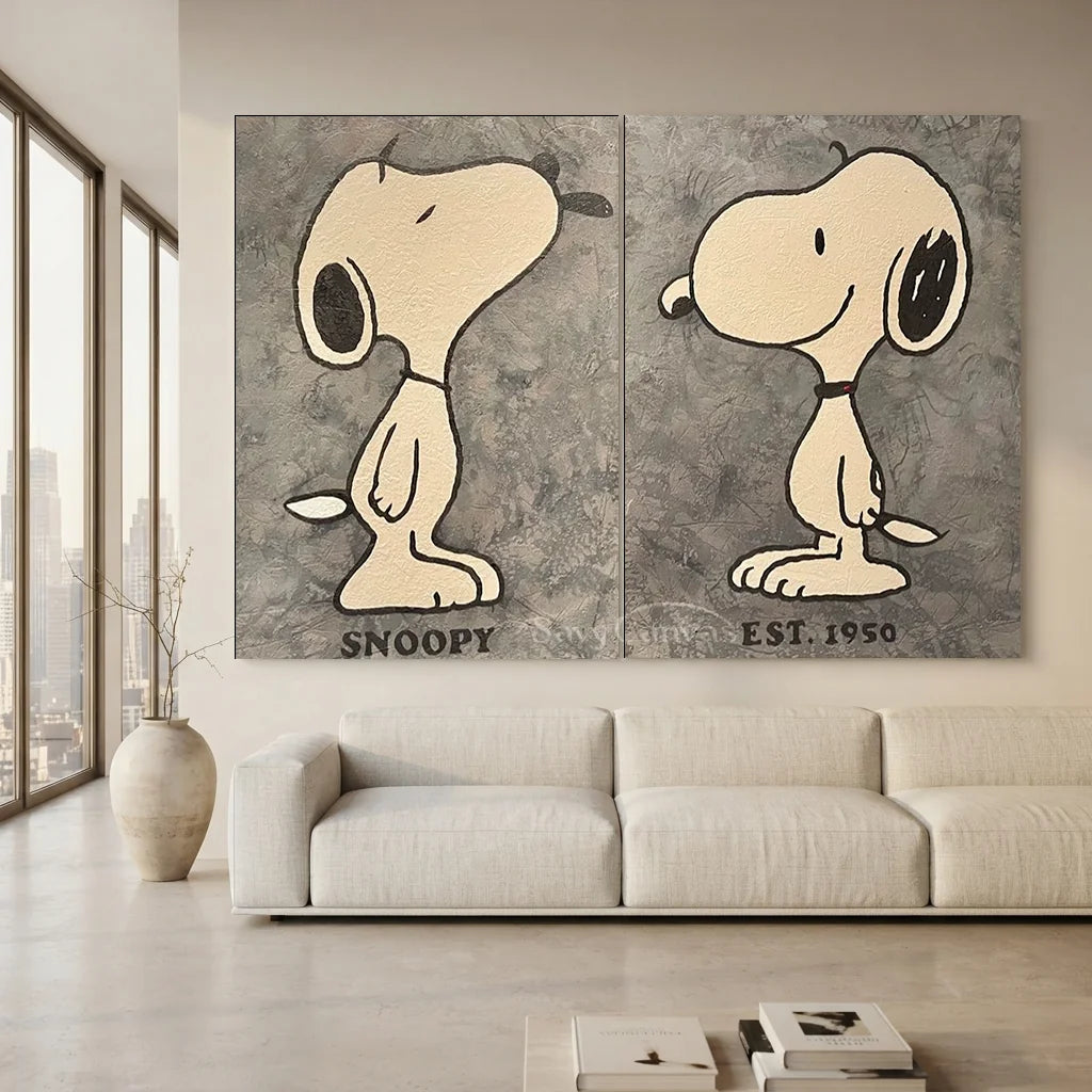 Handmade Pop Art Snoopy Canvas Art Set #SS 406