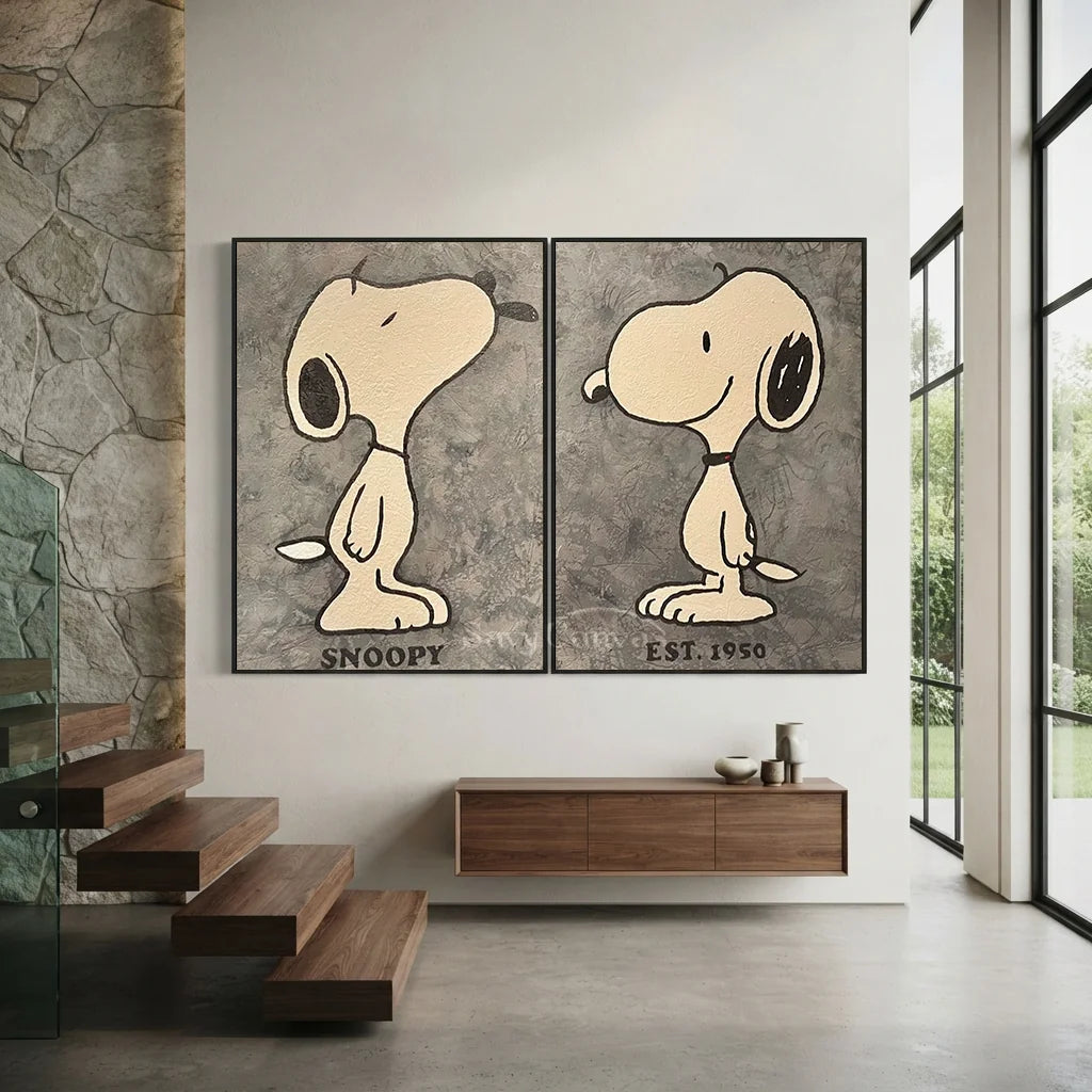 Handmade Pop Art Snoopy Canvas Art Set #SS 406