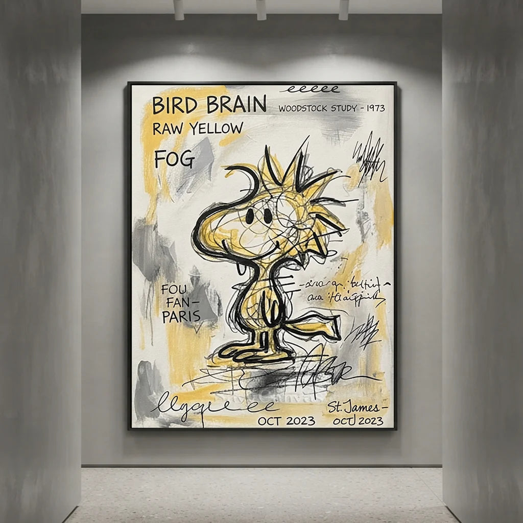 Modernism Woodstock Oil Painting, Cartoon Canvas Art #SS 385